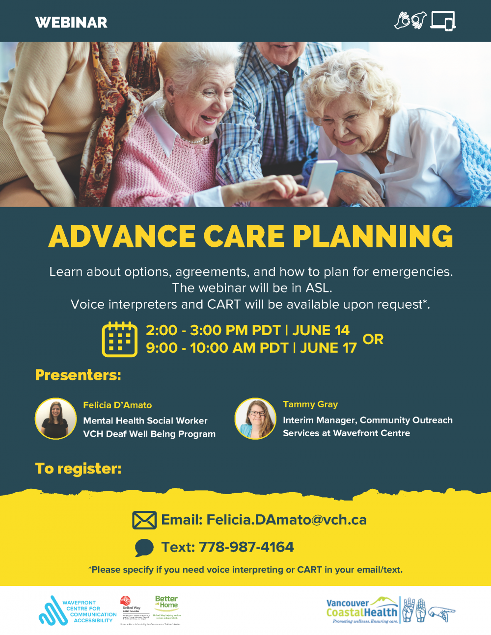 Advance Care Planning Webinar flyer