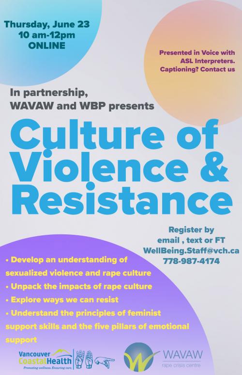 Culture of Violence and Resistance Flyer