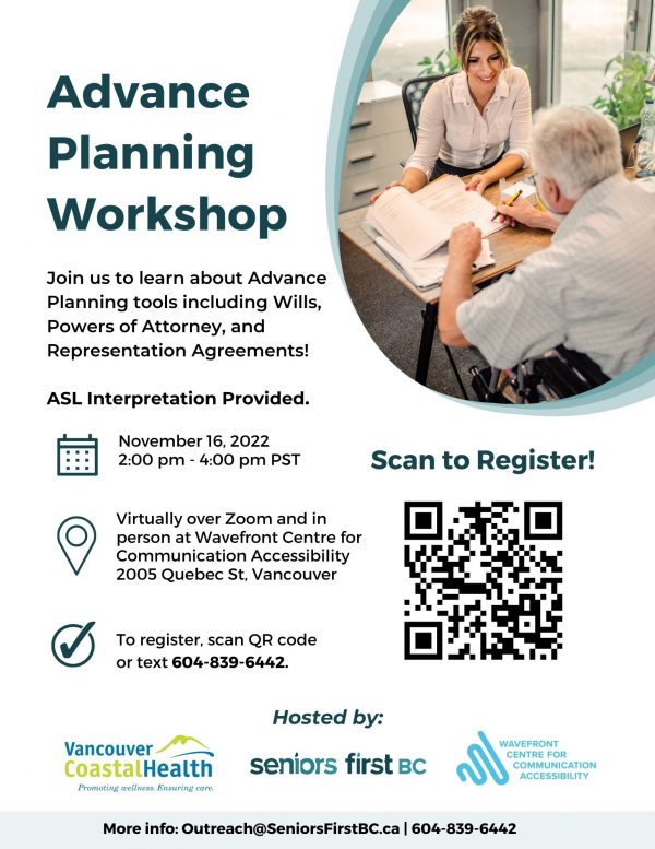 flyer about advance planning workshop