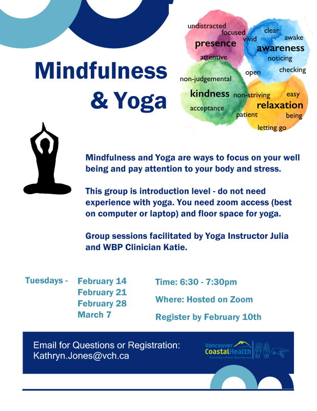 Flyer about mindfulness and yoga