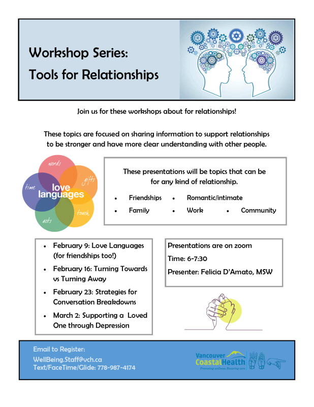 flyer about Tools in Relationships - workshop series