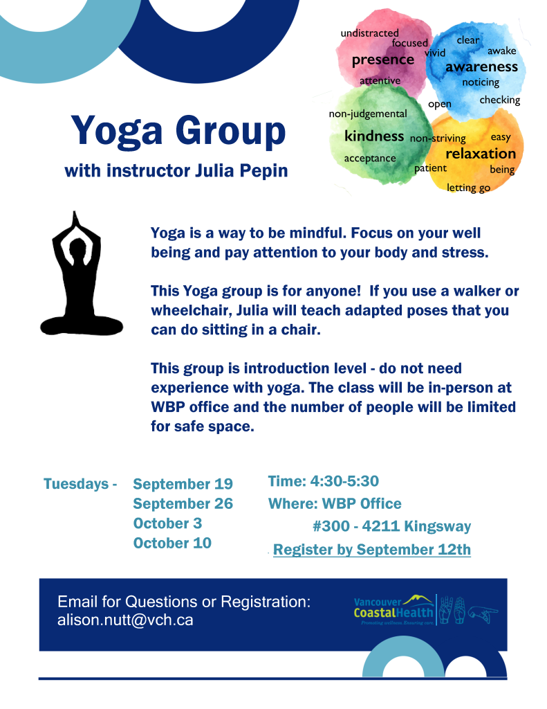 flyer about fall yoga in ASL