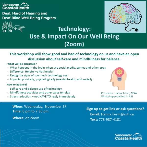 flyer of tech use and impact for zoom